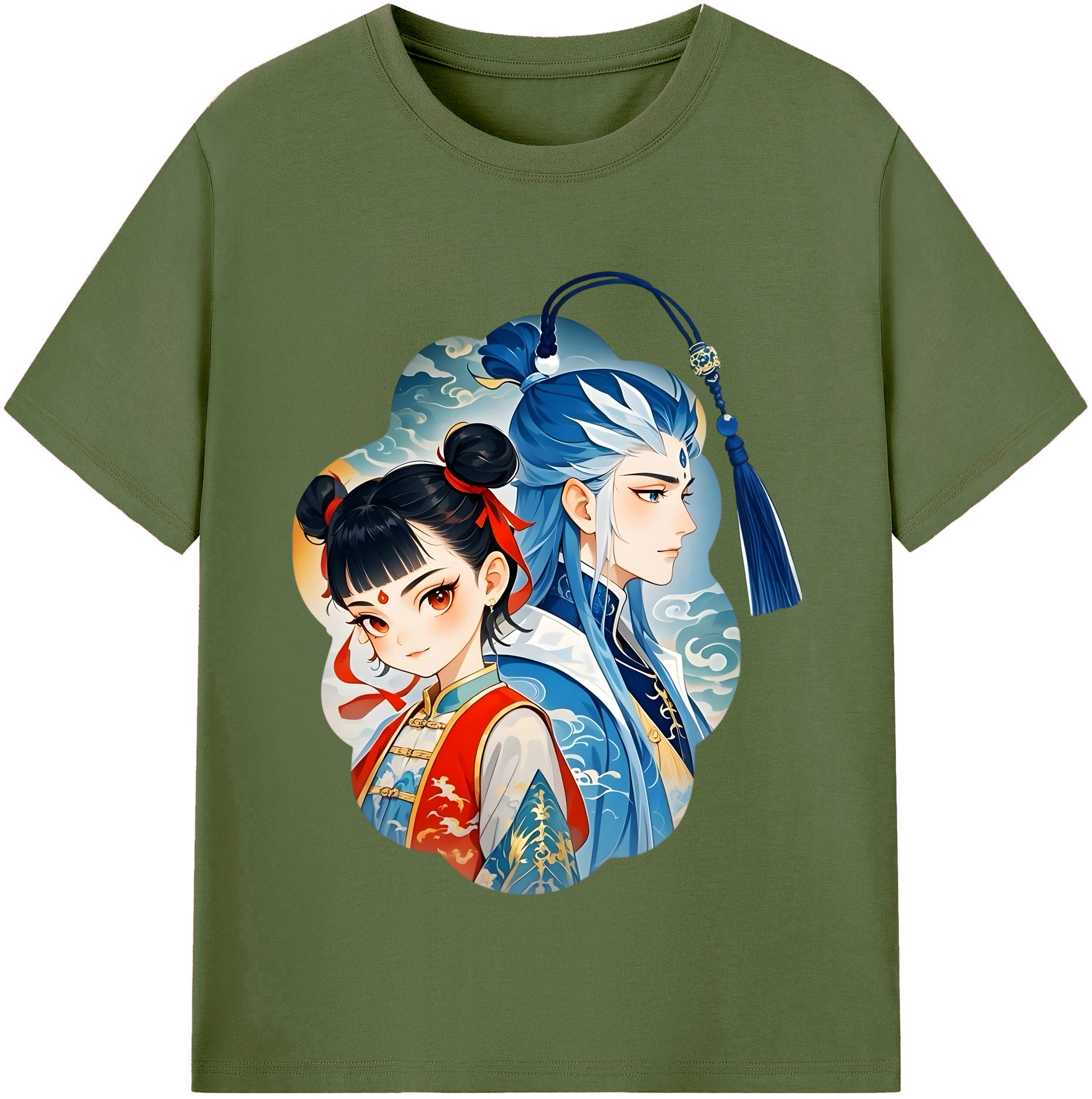 （画像用） Ne Zha 2 ナタ 魔童の大暴れ 綿100％半袖Tシャツ（フロントプリント）